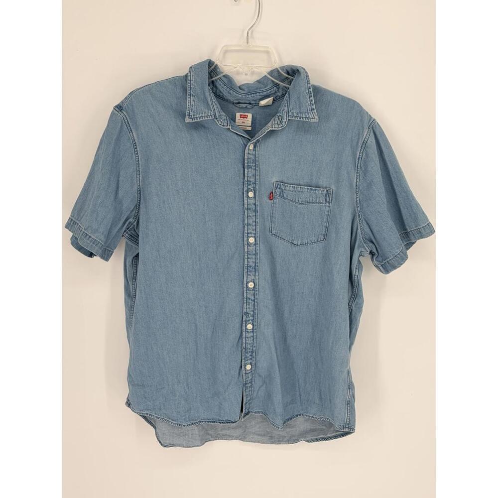 Levi's Faded Denim Shirt Relaxed Fit XXL Lightweight Cotton